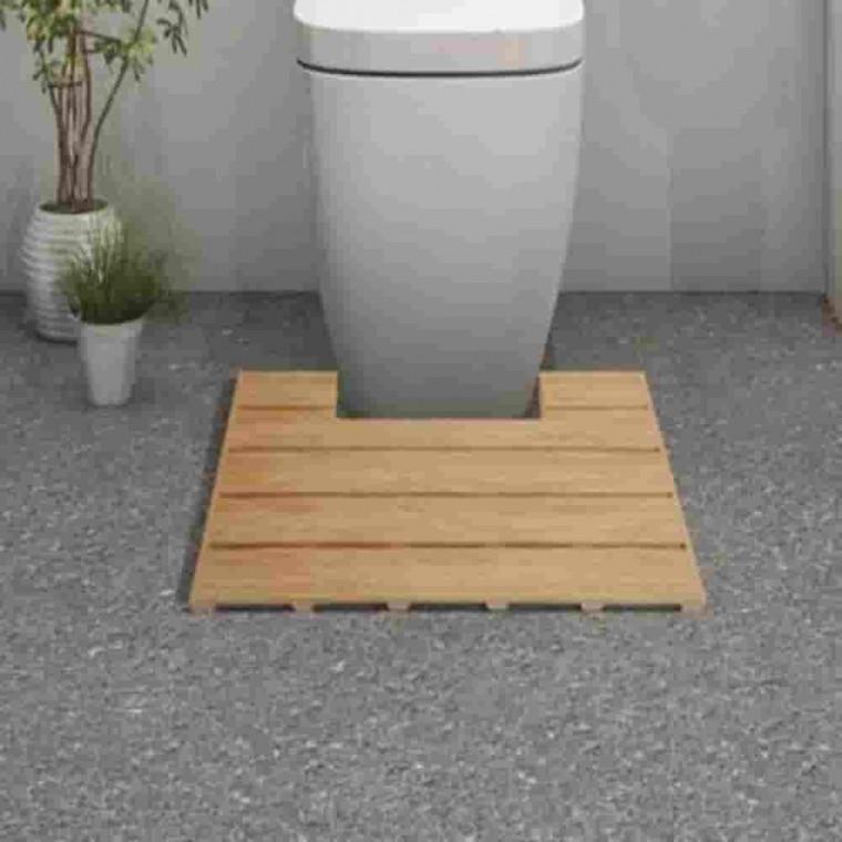 오크 홈있는 욕실발판 중형 욕실데크 나무깔판 물빠짐발판 화장실바닥매트 미끄럼방지발판