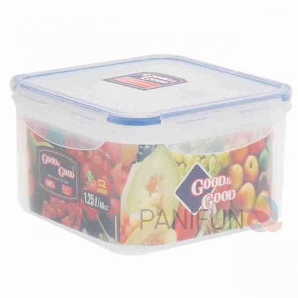 정사각 밀폐보관용기 1.25L 냉장고수납용기 플라스틱밀폐용기 플라스틱반찬통 냉장고보관용기 프라스틱반찬