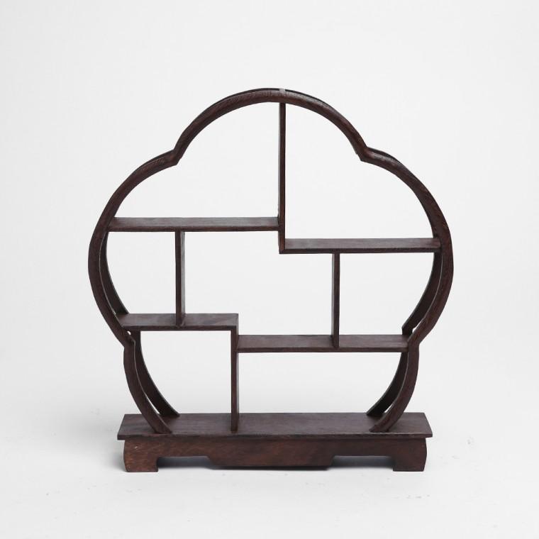 매화 찻잔 다관 장식장원목 미니선반(30x30cm)