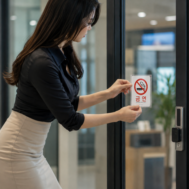 금연 안내 스티커 NO SMOKING 금연구역 경고 표지판