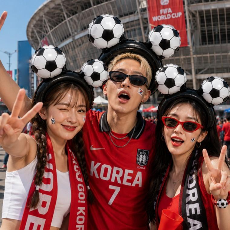 [큰손할인] 축구풍선머리띠 월드컵 피파 굿즈 축덕 경기 응원템 소품 악세사리 붉은악마 체육대회 운동회