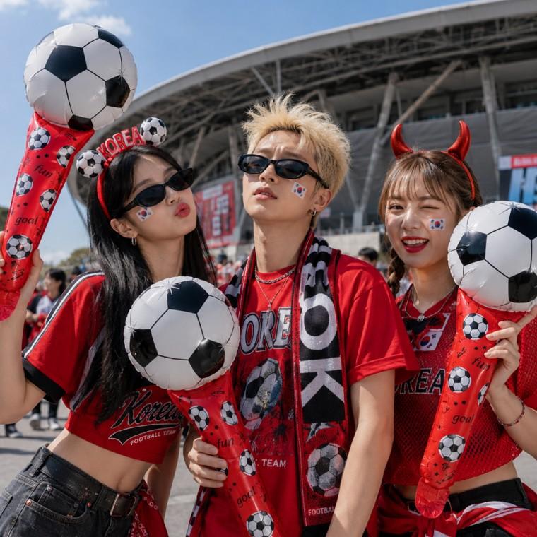 [큰손할인] 축구풍선스틱 월드컵 아시안게임 피파 굿즈 축덕 경기 응원 소품 붉은악마 체육대회 치어리딩