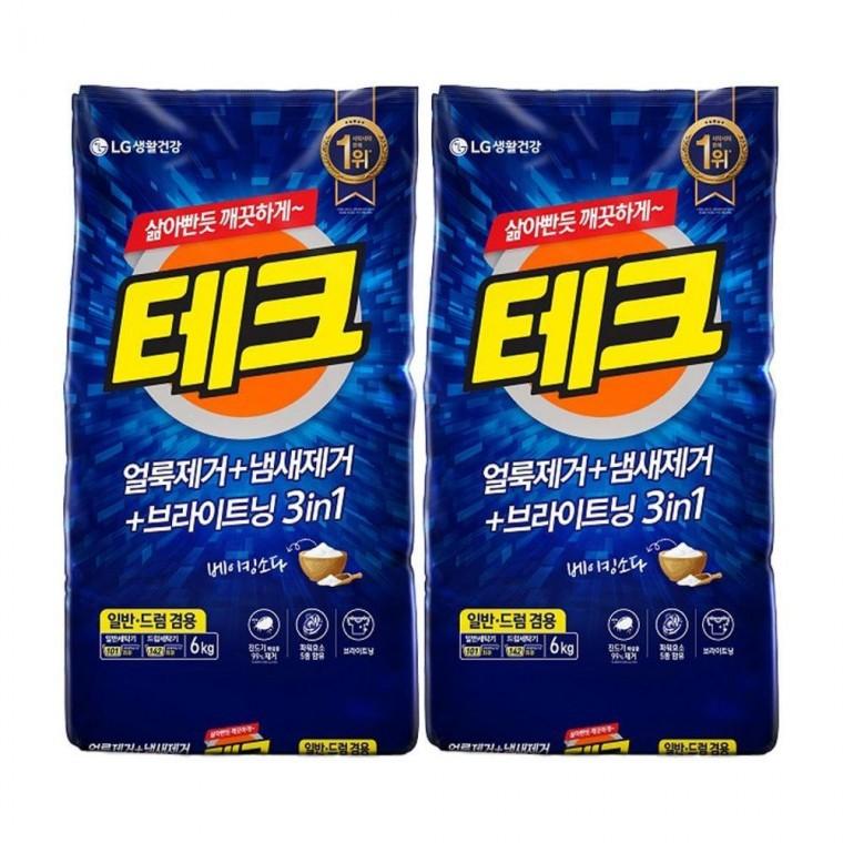 테크 6kg+6kg 베이킹파우더 세탁세제 분말세제