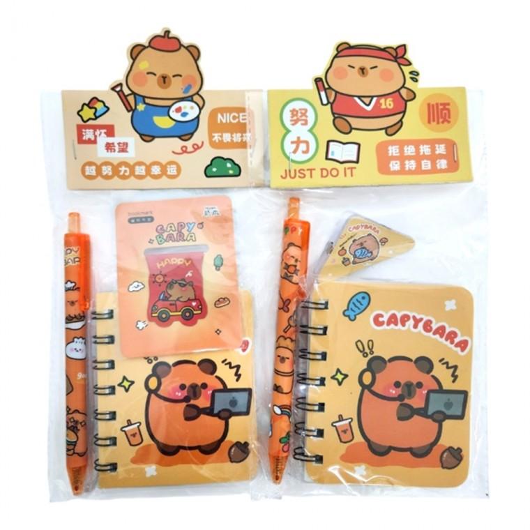 카피바라 수첩 볼펜 세트