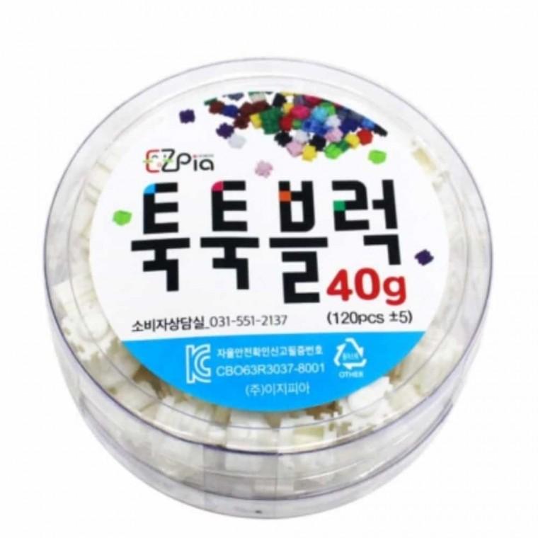 블록장난감 툭툭블록 관절블록 40g 흰색 만들기블록