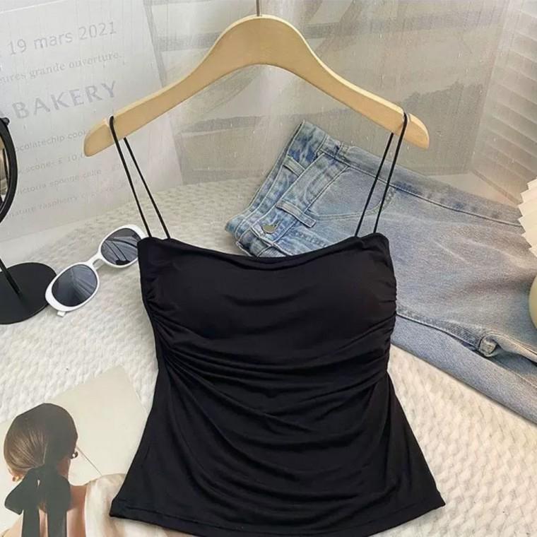 여성 데일리 기본 캡내장 브라탑 쫀쫀 이너 끈 나시