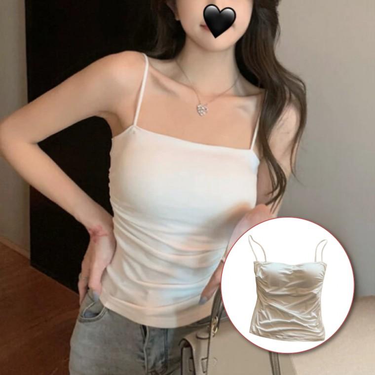 여성 브라캡 나시 캡내장 끈나시 슬림핏 이너 나시티