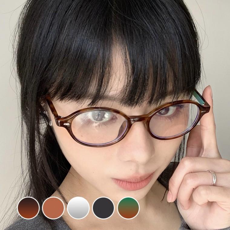 블루라이트안경 라운드안경 투톤뿔테 라운드뿔테안경