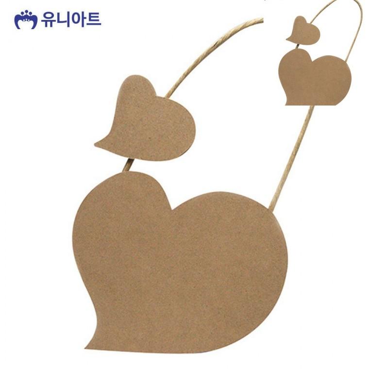 우드 방문걸이 쌍하트 만들기취미 공예재료 유아만들기