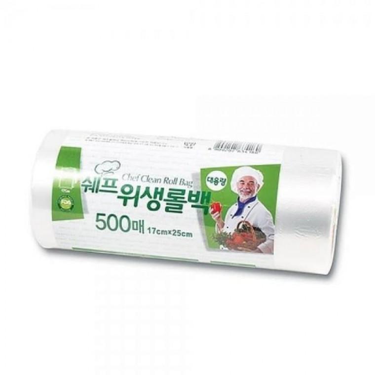 위생백 쉐프 롤백 비닐백 롤팩 500매 일회용 17x25