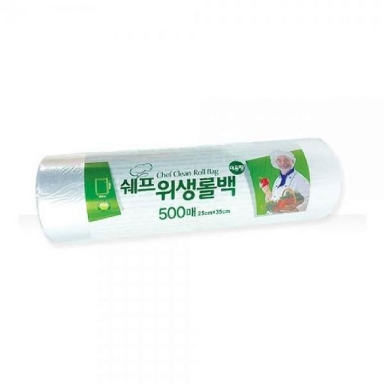 500매 롤백 쉐프 일회용 비닐백 25x35 롤팩 위생백