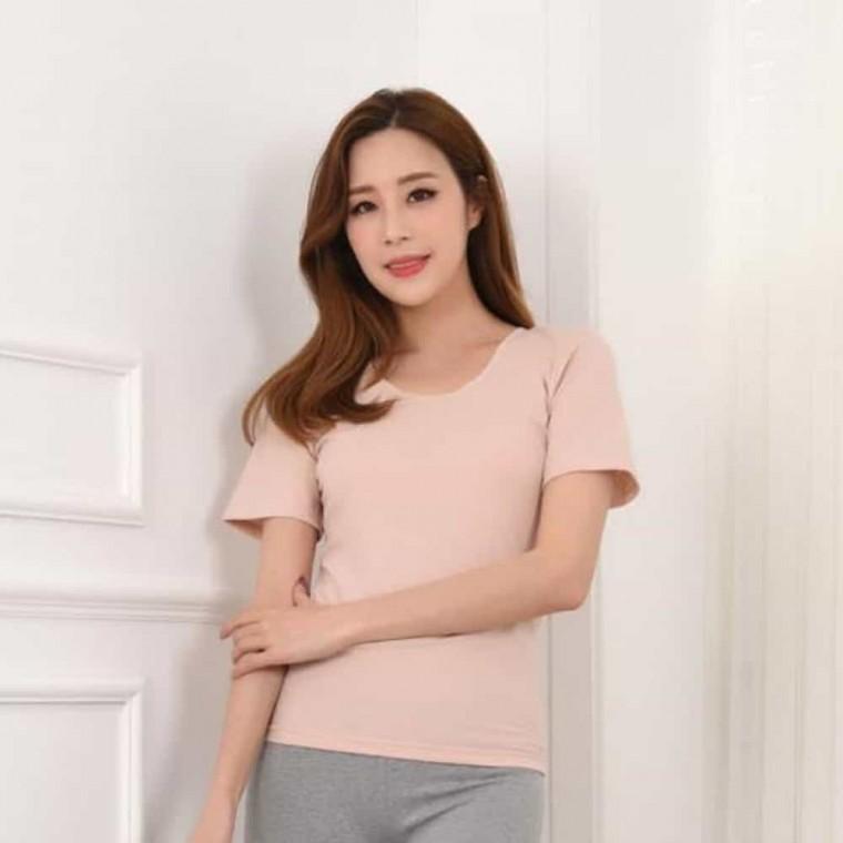 면스판 여 3부 상의 면스판티셔츠 여자면티 여자기본반팔티