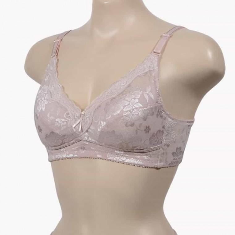 자수 포인트 노와이어 매쉬 B컵 브라 여자편한속옷 홀겹브라 B컵브라
