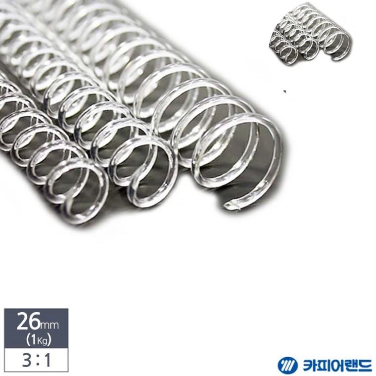 제본용 3대1 투명 PET 코일링 1Kg 26mm 투명코일링 제본와이어링 3 1투명코일링
