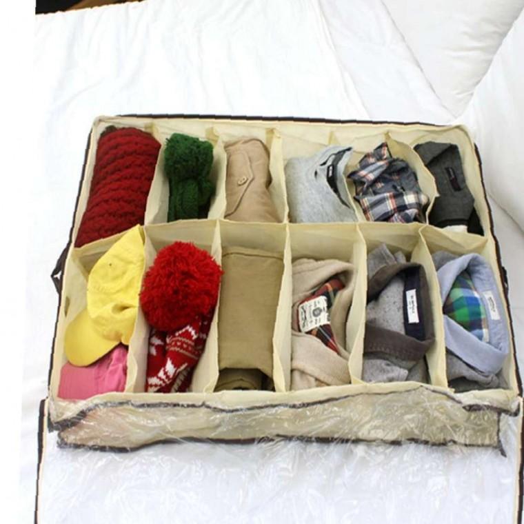 수납함 12P 의류부직포보관함 침대수납함 부직포언더베드 부직포옷수납함 손잡이부직포상자