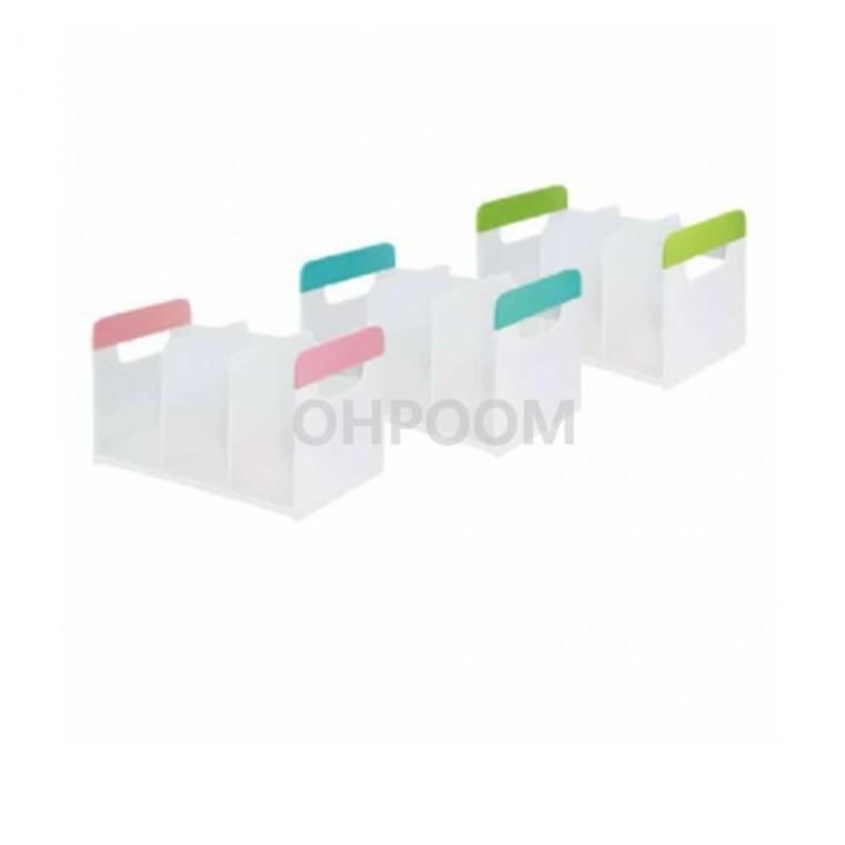3단 책꽂이 334x190x200mm 연두 책꽂이수납장 책상위책꽂이 책꽂이선반