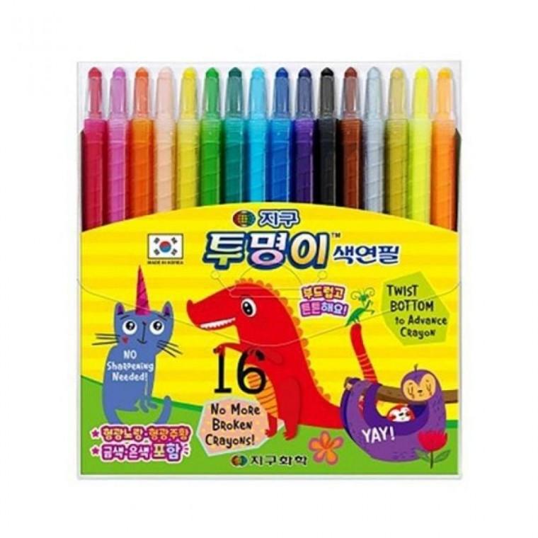 지구 화학 색연필 투명이 16 샤프식 박스(108개입)