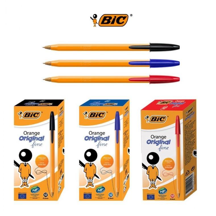 BIC 오렌지 유성 볼펜 0.8MM 12 자루