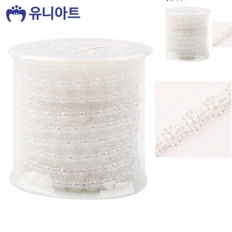 롤체인줄 은색 비즈공예비즈 꽃모양비즈구슬 롤비즈줄