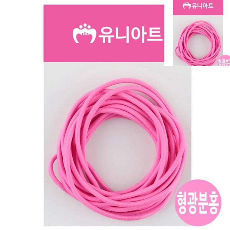 칼라 고무줄 형광분홍 여아머리끈 헤어머리끈 머리고무줄