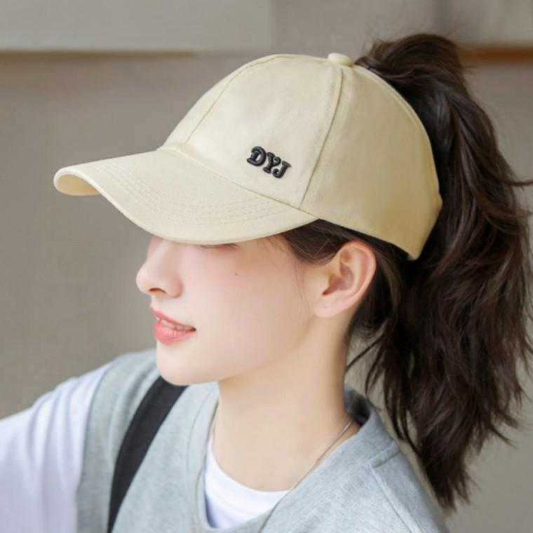 여성 여름 야구 모자 캡모자 데일리 포니테일 오픈 볼캡