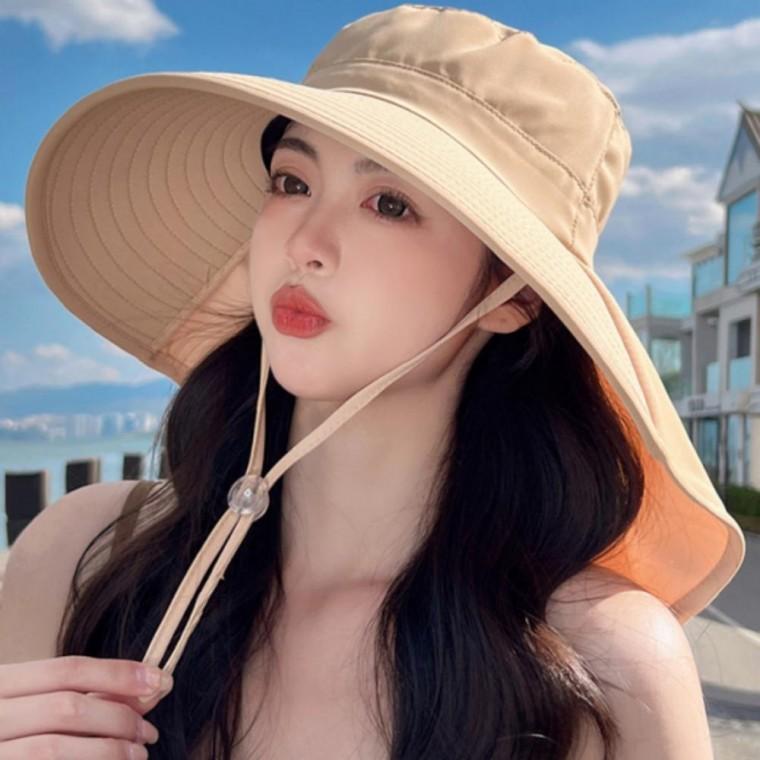 여성 다각도 햇빛 자외선차단 와이드 플랩캡 모자 버킷햇