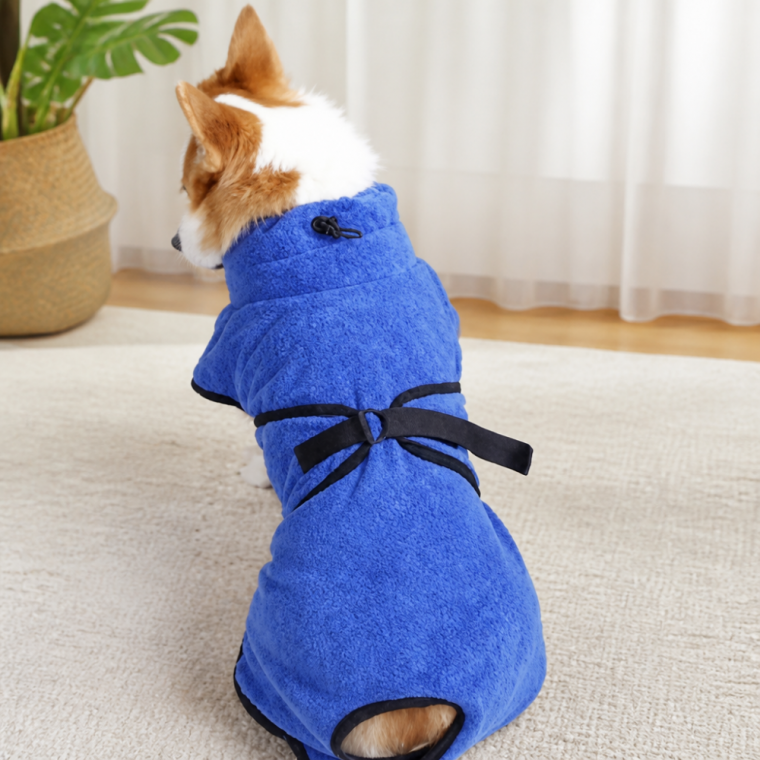 강아지 고양이 목욕가운 반려동물 극세사 타월 L 그린