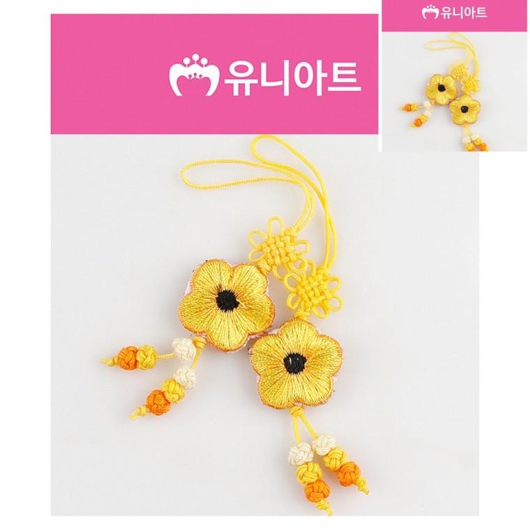 전통 국화매듭 노랑 미술교육 공예용품 아동미술만들기