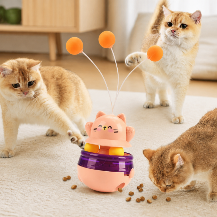 고양이 흔들 오뚝이 3in1 간식 장난감 2컬러 H-00057