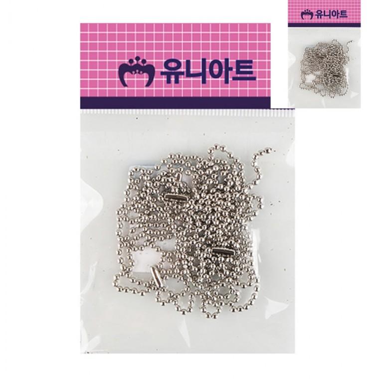 쇠재료 군번줄 은색 30cm 6개입 키링줄 키링고리군번줄 볼체인