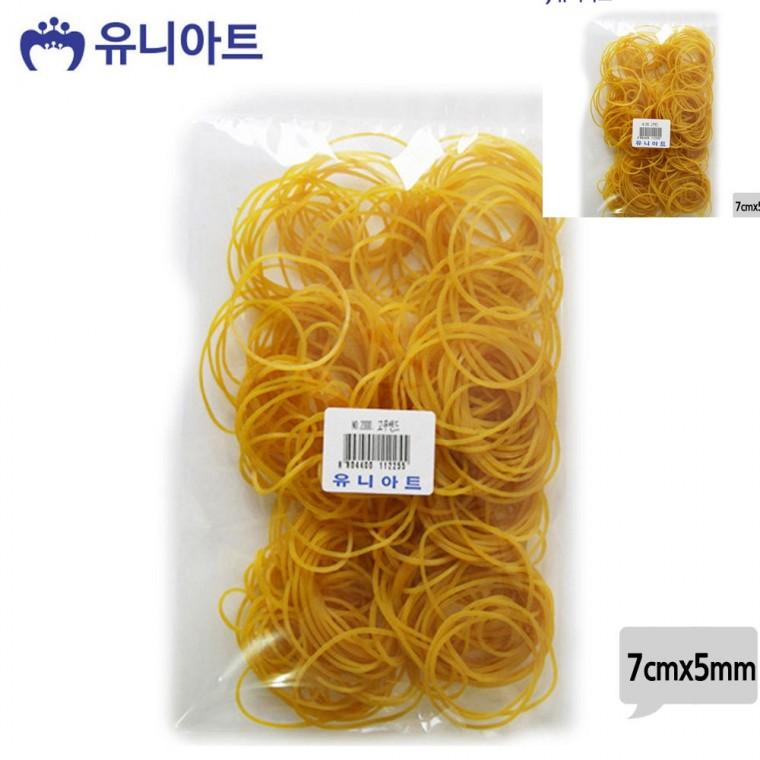 노랑 고무줄 7cmx5mm 헤어고무줄 여성머리끈 여아머리끈