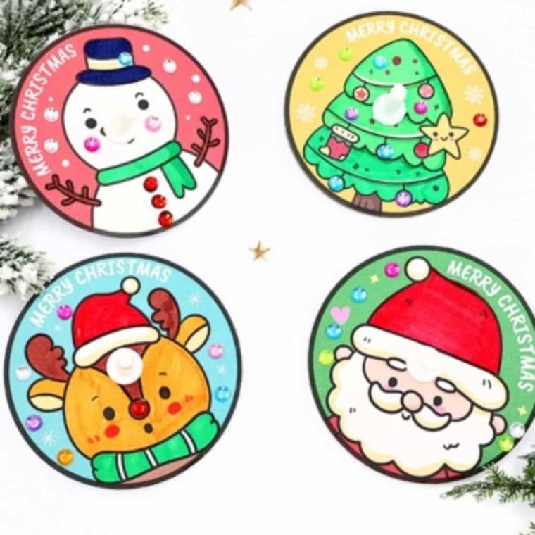 만들기키트 크리스마스 컬러링 팽이 4인용