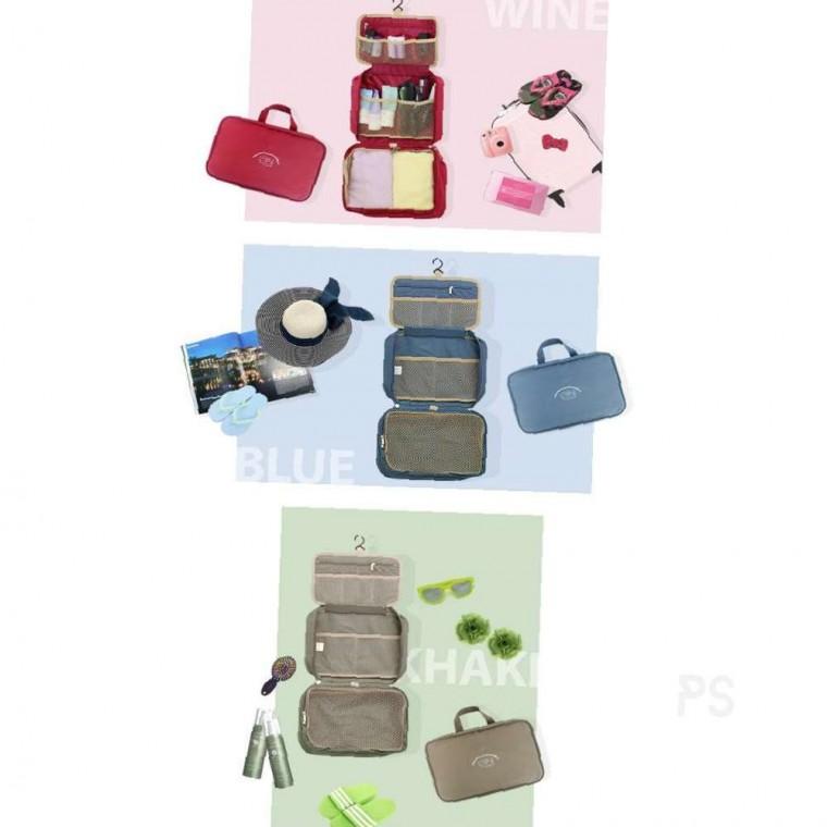 세면파우치 와인 3단세면파우치 3단목욕가방 3단구성세면가방 3단구성이너백 여행용세면걸이