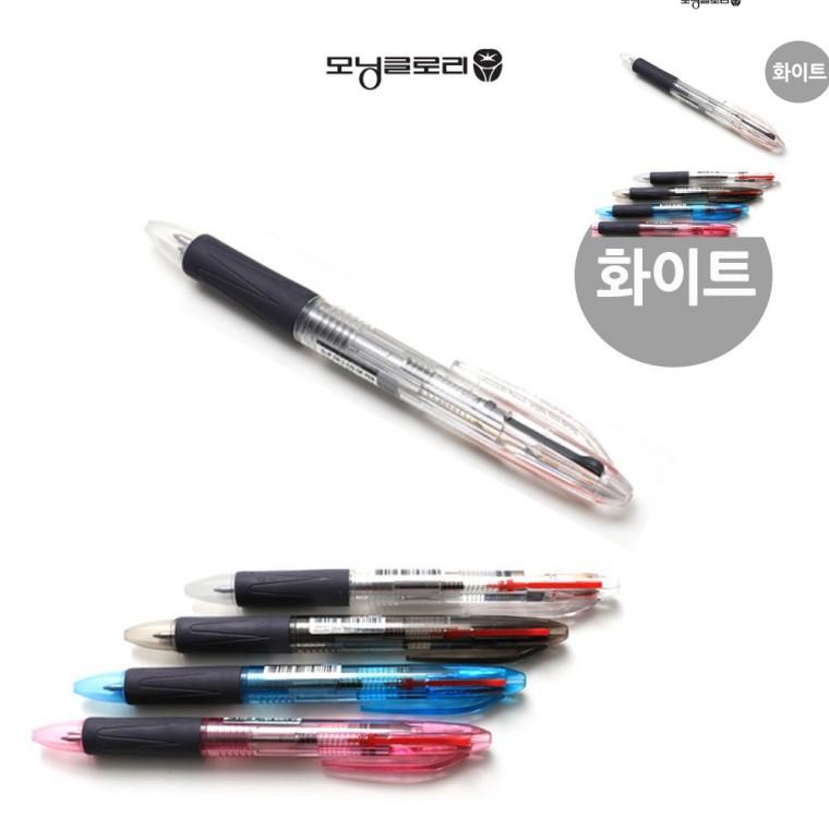 4색 볼펜 0.7 화이트 12개입 회사볼펜 선물볼펜 캐릭터펜