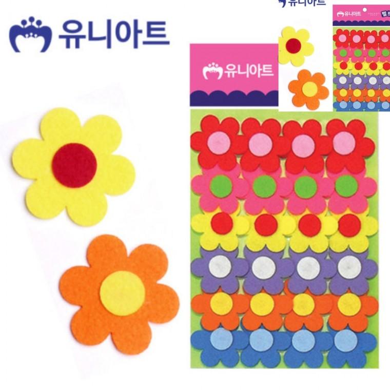 펠트 6잎꽃 소 45mm 24pcs 만들기체험 미술교육 아동미술만들기