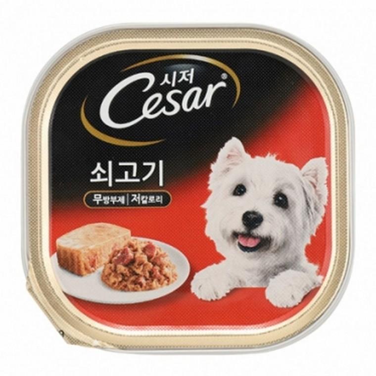 강아지 시저 소고기캔 100g 1P 애견 습식 사료 간식