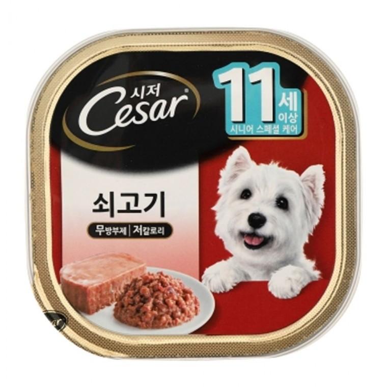 강아지 시저 시니어 소고기캔 100g 1P 애견 습식 사료