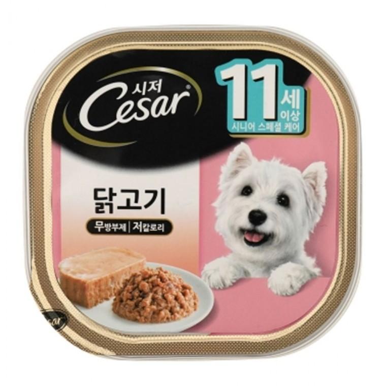 강아지 시저 시니어 닭고기캔 100g 1P 애견 습식 사료