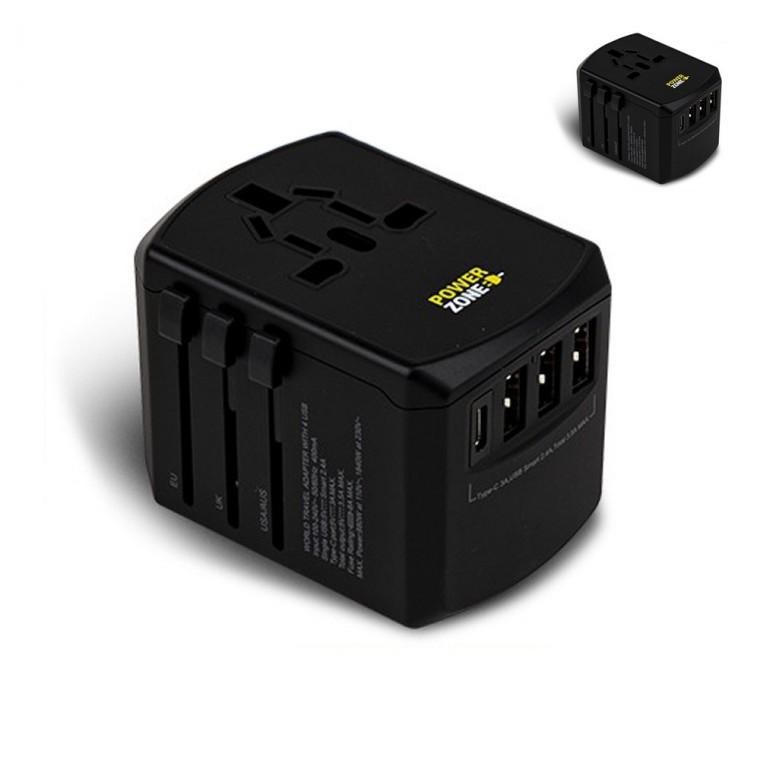 해외여해용 멀티 트래블어댑터 USB-C 블랙 해외여행용어댑터 해외고속충전기어댑터 여행용어뎁터