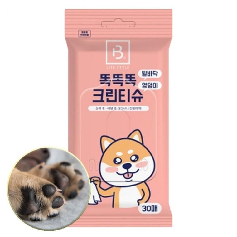 강아지 위생 크린 물티슈 엉덩이 30매입 1P 발바닥