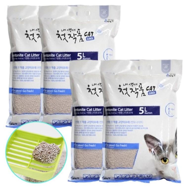 고양이 강력 흡수 벤토나이트 라벤터 5L 4P 실내 모래