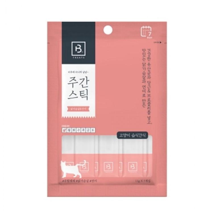 고양이 습식 간식 닭가슴살 연어 7개입 1P 파우치