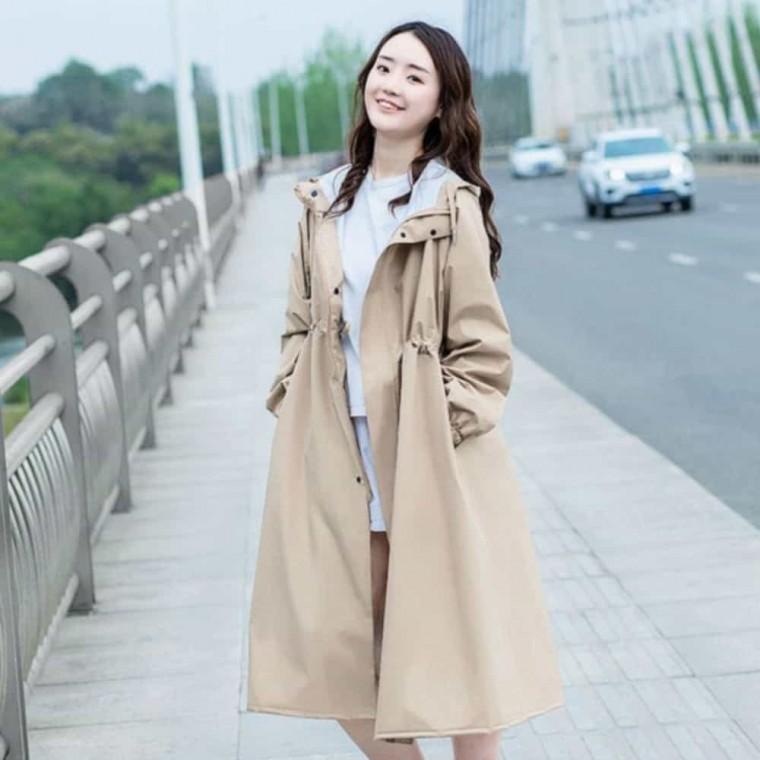 성인우비 여성용 레인코트 아이보리
