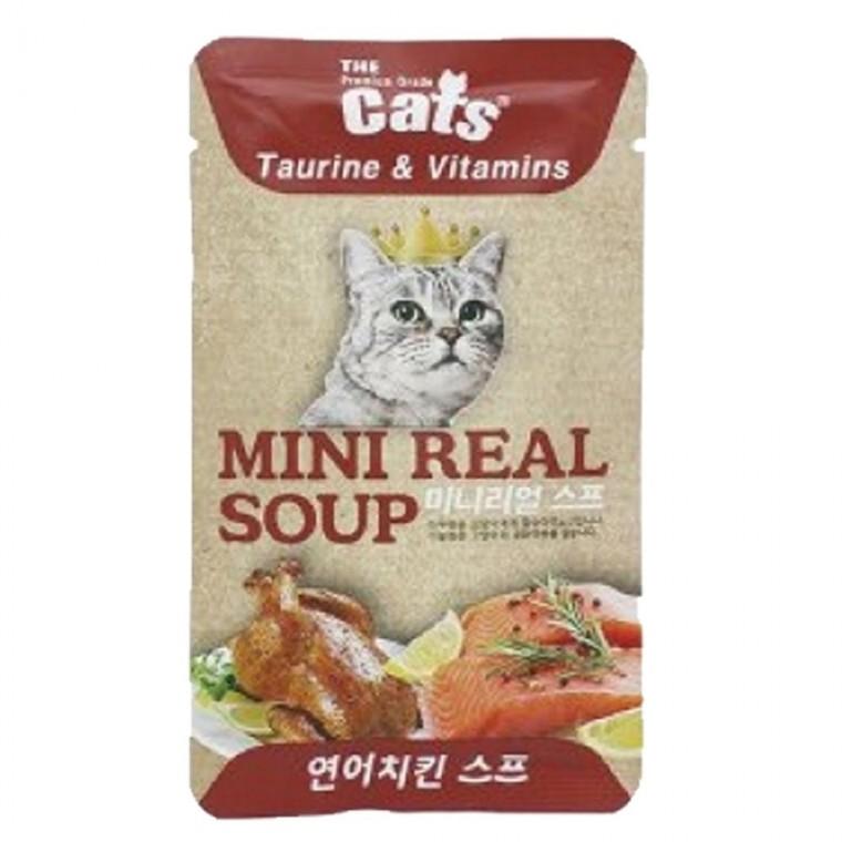 고양이 더캣츠 미니리얼 연어치킨 40g 1P 습식 사료