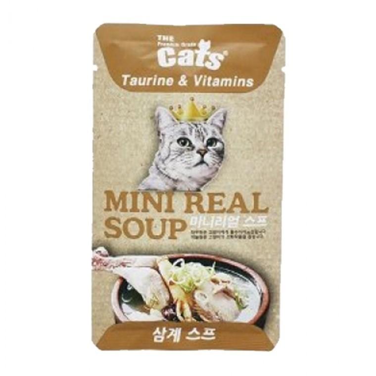 고양이 더캣츠 미니리얼 삼계 40g 1P 습식 사료 스프