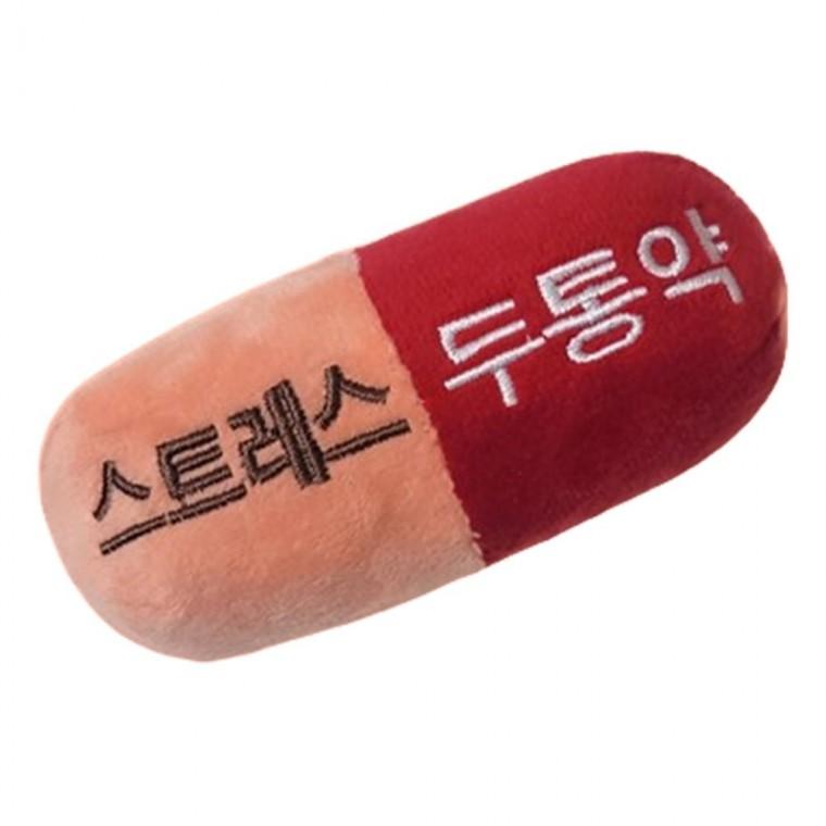 강아지 바스락 삑삑이 인형 두통 핑크 1P 터그 애착