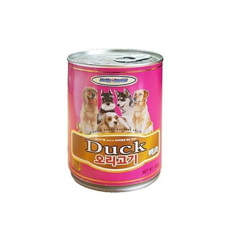 헬로도기 오리고기캔 400g 강아지 애견 개 먹이 통조림 시져