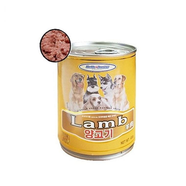 헬로도기 양고기캔 400g 강아지 애견 개 먹이 통조림 시져