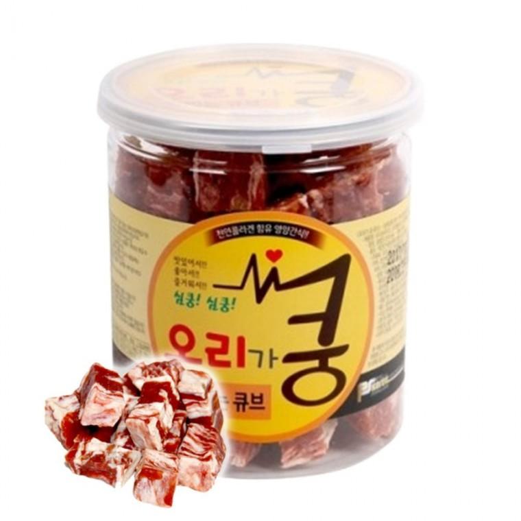 강아지 육포 통간식 오리 200g 1P 스몰바이트 스낵