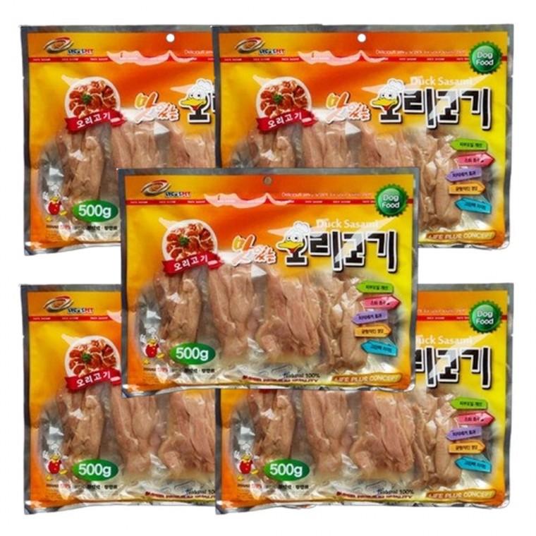 강아지 그대로 육포 오리 고기 500g 6P 져키 간식